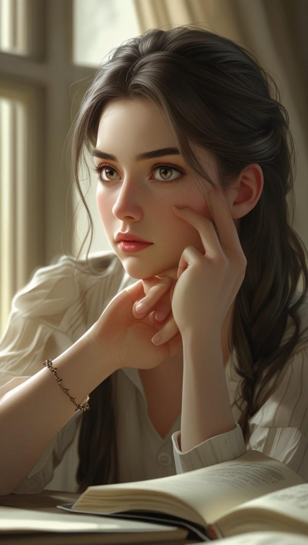 thinking girl