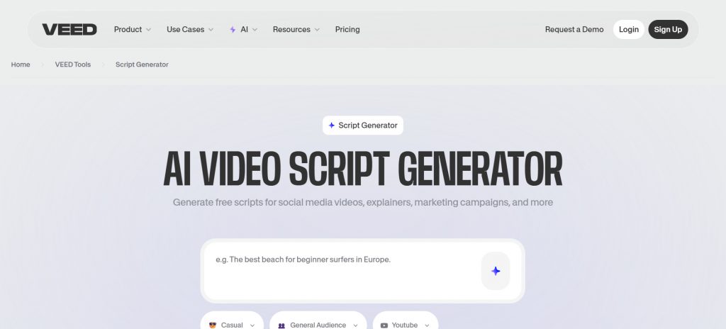 ai video script tool